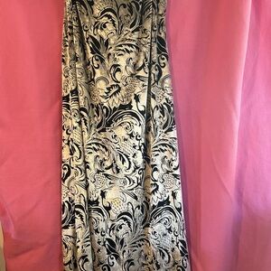 Carole Little Black and Cream Floral Gown